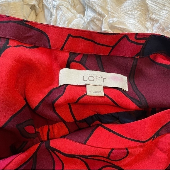 ANN Taylor Loft Abstract Floral Button down blouse top XXL - Picture 5 of 6